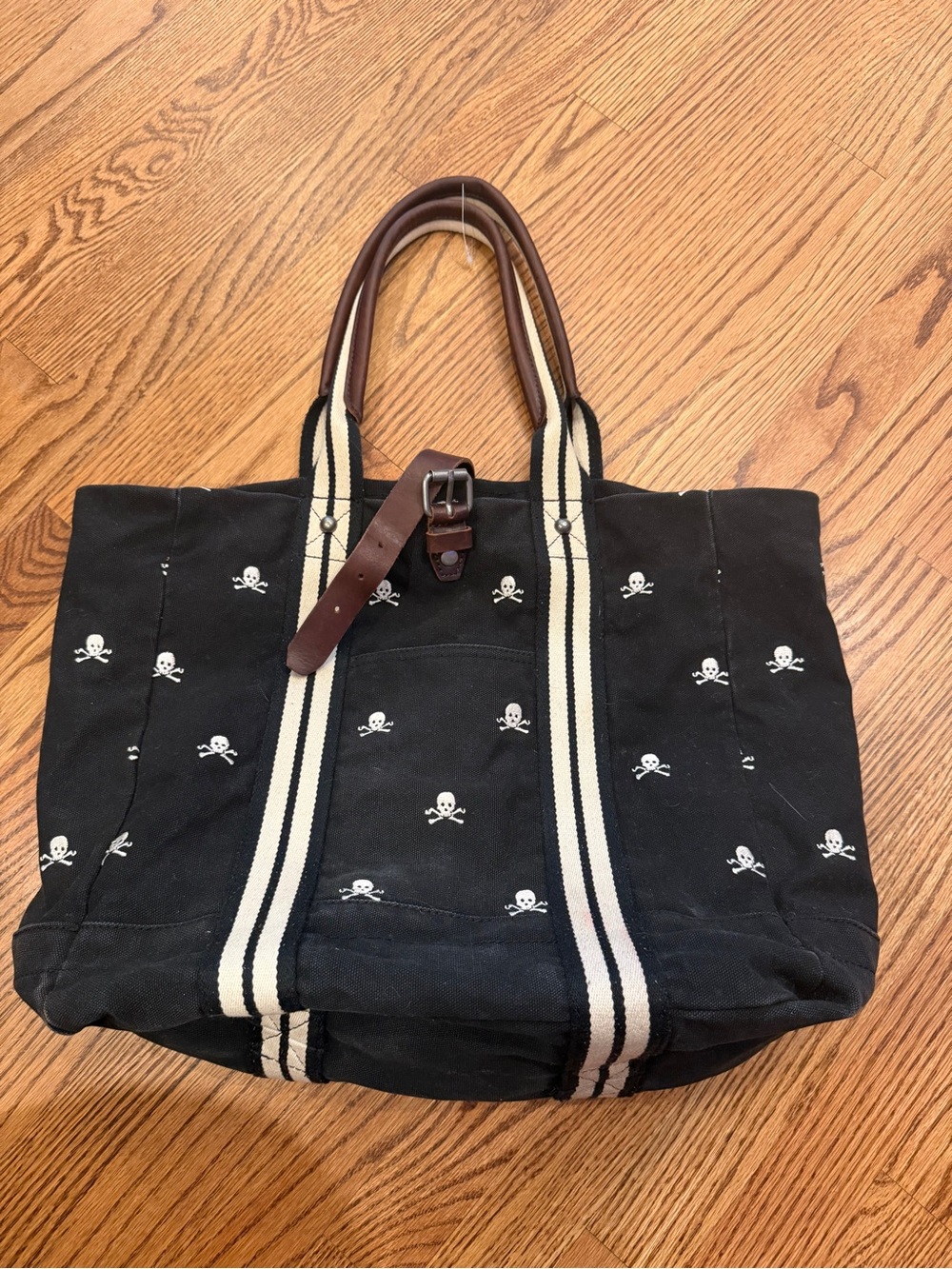 Ralph Lauren rugby Tote Bag Skull Limited Edition Black Canvas